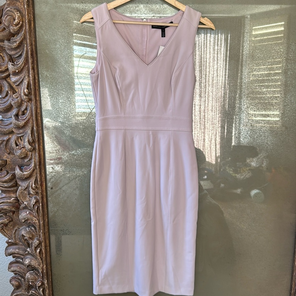 White House black market lavender V-neck shift dress